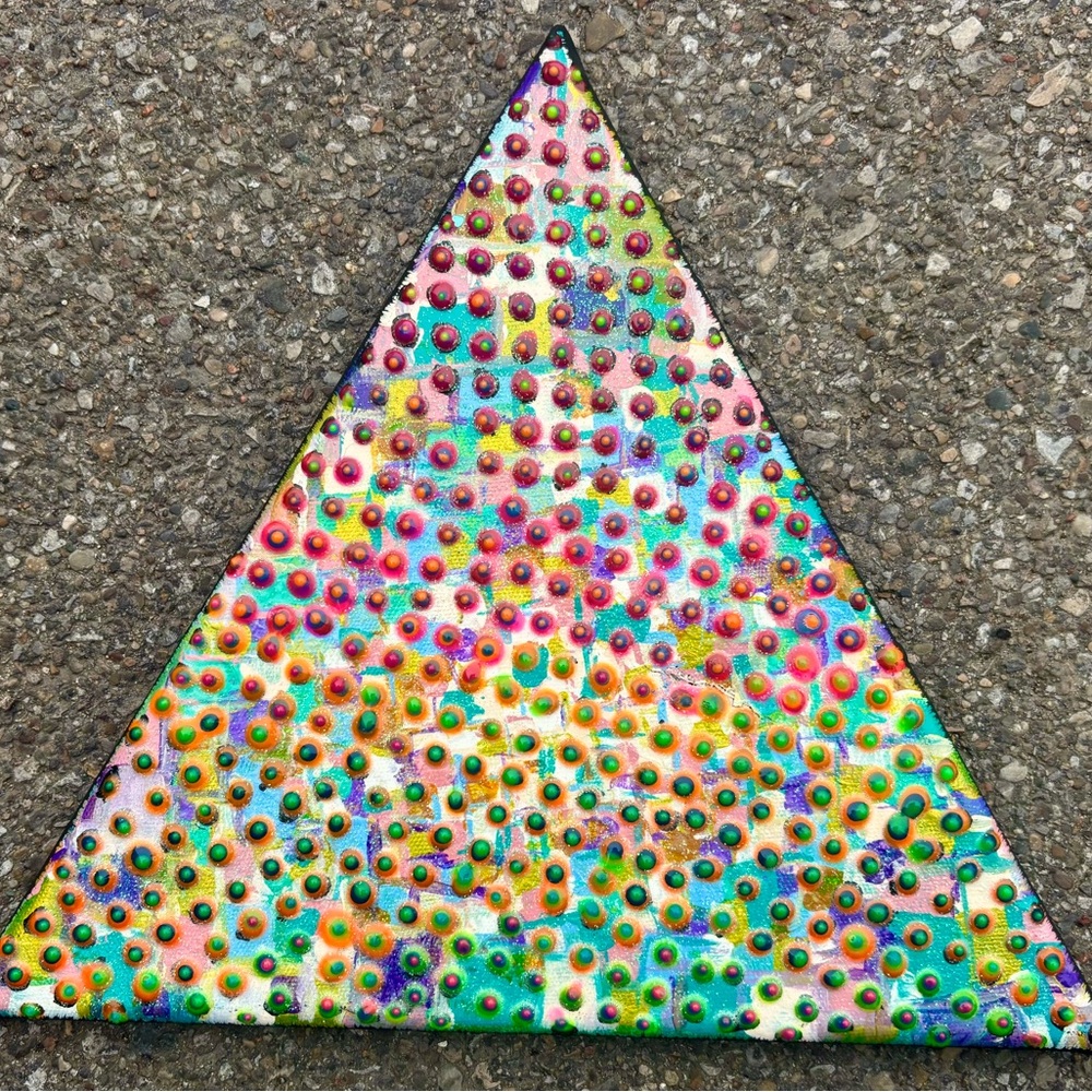 1 of 1 Original Art by Acrylic Melody. Colorful Triangle Art Piece